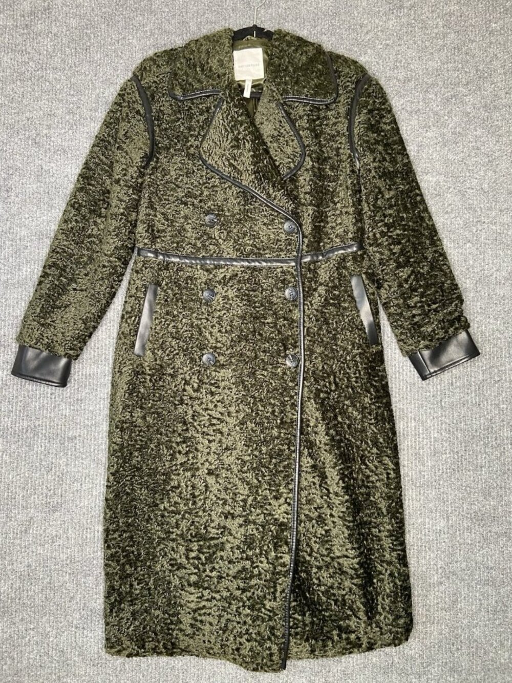 Avec Les Filles Tailored Sherpa Coat green jacket Anthropologie sz XS (Sold Out) - Picture 2 of 8